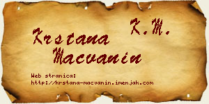 Krstana Mačvanin vizit kartica
